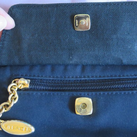 LIZ CLAIBORNE VILLAGER HANDBAG BLACK VINTAGE (643) - Picture 4 of 7